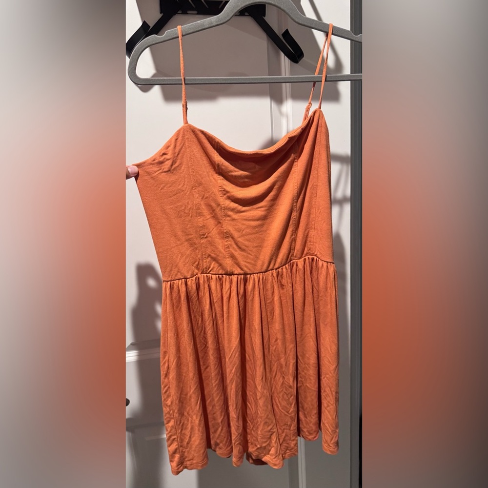 Orange Sleeveless Romper